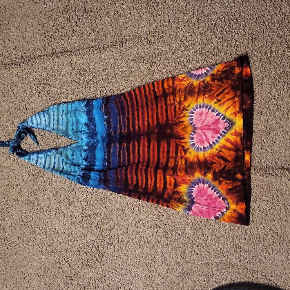 tiedye halter dress bamboo blend